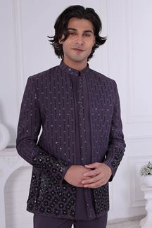Picture of  Magnificent Grey Designer Men’s Indo-Western for Engagement and Reception