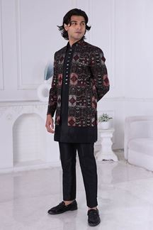 Picture of  Delightful Black Designer Men’s Indo-Western for Engagement and Reception