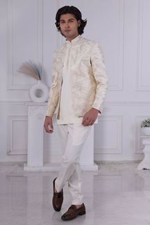 Picture of  Exquisite Cream Designer Men’s Indo-Western for Engagement and Reception