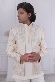 Picture of  Exquisite Cream Designer Men’s Indo-Western for Engagement and Reception
