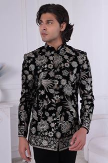 Picture of  Charming Black Designer Men’s Indo-Western for Engagement and Reception