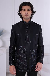 Picture of  Fancy Black Designer Men’s Indo-Western for Engagement and Reception