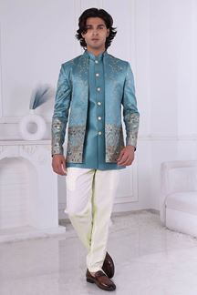 Picture of  Dashing Sky Designer Men’s Indo-Western for Engagement and Reception