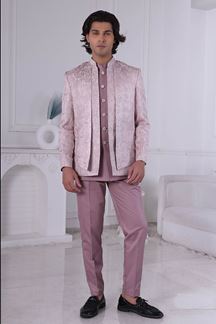 Picture of  Aesthetic Light Pink Designer Men’s Indo-Western for Engagement and Reception