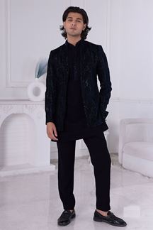 Picture of  Captivating Navy Blue Designer Men’s Indo-Western for Engagement and Reception