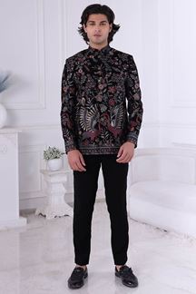Picture of  Spectacular Jade Black Designer Men’s Indo-Western for Engagement and Reception