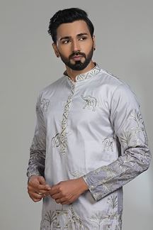Picture of  Splendid Designer Men’s Kurta Pyjama for Festivals, Sangeet, and Parties