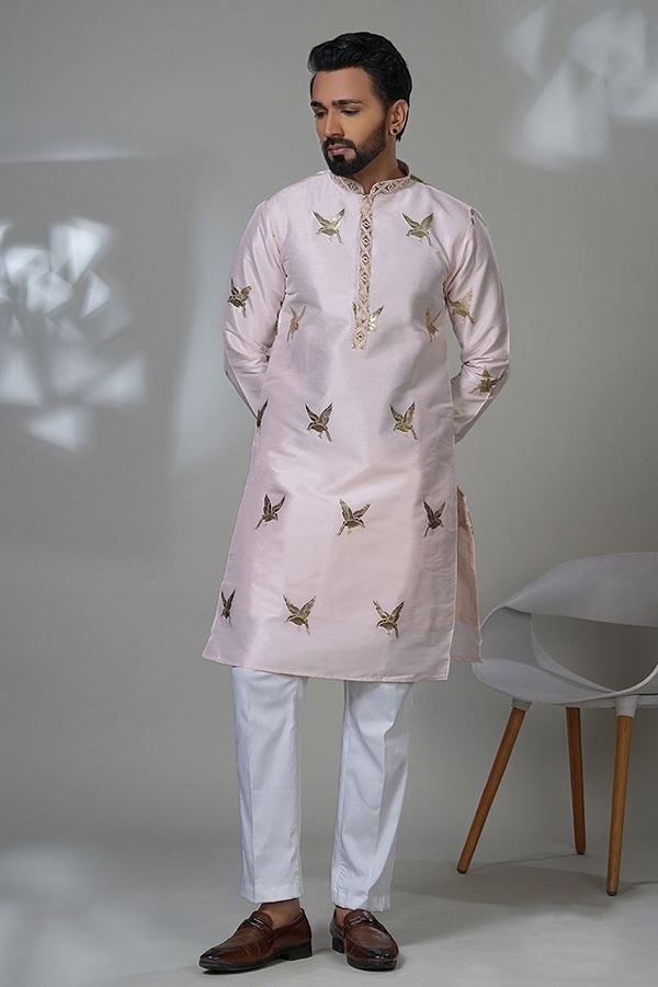 Picture of  Dashing Designer Men’s Kurta Pyjama for Festivals, Sangeet, and Parties