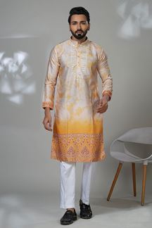 Picture of  Stylish Designer Men’s Kurta Pyjama for Haldi, Sangeet, and Parties