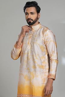 Picture of  Stylish Designer Men’s Kurta Pyjama for Haldi, Sangeet, and Parties