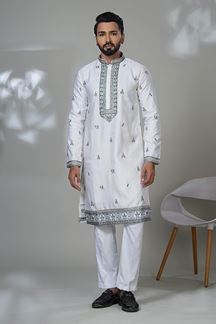 Picture of  Aesthetic Designer Men’s Kurta Pyjama for Festivals, Sangeet, and Parties