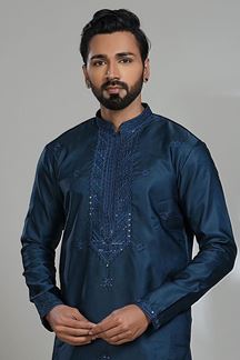 Picture of  Captivating Designer Men’s Kurta Pyjama for Festivals, Sangeet, and Parties