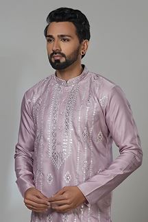 Picture of  Magnificent Pink Designer Men’s Kurta Pyjama for Festivals, Sangeet, and Parties