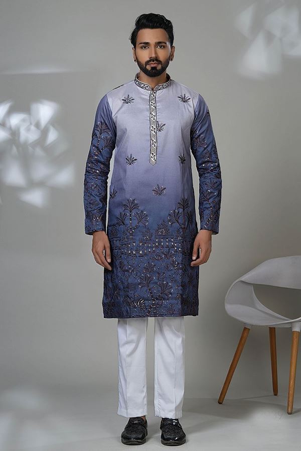 Picture of  Spectacular Designer Men’s Kurta Pyjama for Festivals, Sangeet, and Parties
