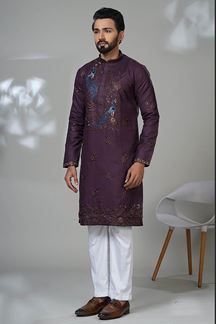 Picture of  Magnificent Designer Men’s Kurta Pyjama for Festivals, Sangeet, and Parties