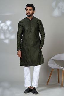 Picture of  Majestic Designer Men’s Kurta Pyjama for Festivals, Sangeet, and Parties