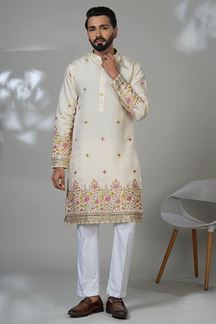 Picture of  Exuberant Designer Men’s Kurta Pyjama for Festivals, Sangeet, and Parties