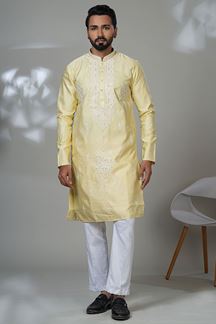 Picture of  Charismatic Designer Men’s Kurta Pyjama for Haldi, Sangeet, and Parties