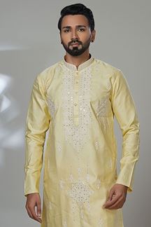 Picture of  Charismatic Designer Men’s Kurta Pyjama for Haldi, Sangeet, and Parties