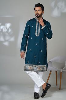 Picture of  Royal Designer Men’s Kurta Pyjama for Festivals, Sangeet, and Parties