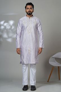 Picture of  Stylish Designer Men’s Kurta Pyjama for Festivals, Sangeet, and Parties