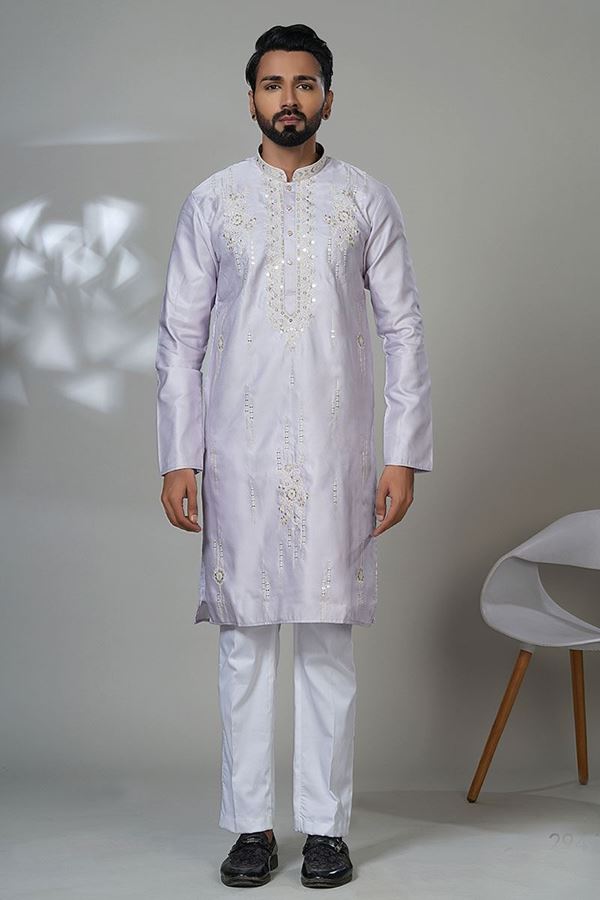 Picture of  Stylish Designer Men’s Kurta Pyjama for Festivals, Sangeet, and Parties