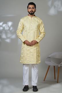 Picture of  Amazing Designer Men’s Kurta Pyjama for Haldi, Sangeet, and Parties
