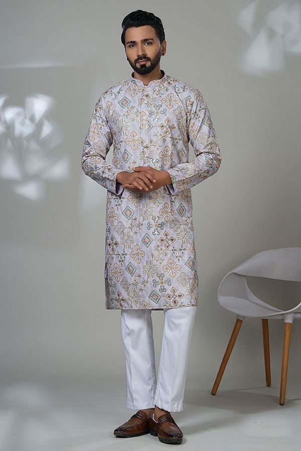 Picture of  Dashing Designer Men’s Kurta Pyjama for Festivals, Sangeet, and Parties