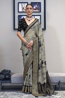 Picture of  Dazzling Silk Designer Saree for Sangeet and Parties