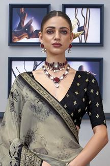 Picture of  Dazzling Silk Designer Saree for Sangeet and Parties