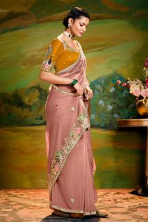 Picture of  Captivating Tissue Organza Designer Saree for Engagement, Sangeet, and Parties