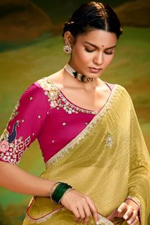 Picture of  Charismatic Tissue Organza Designer Saree for Haldi, Sangeet, and Parties