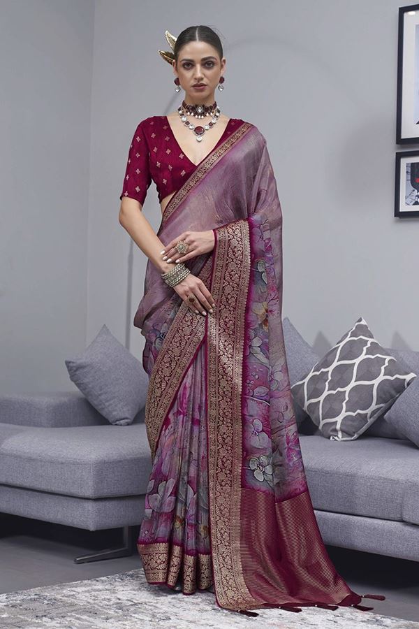 Picture of  Royal Silk Designer Saree for Sangeet and Parties