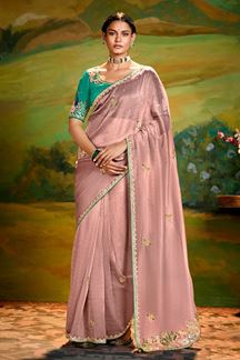 Picture of  Smashing Tissue Organza Designer Saree for Sangeet and Parties