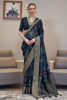 Picture of  Mesmerizing Silk Designer Saree for Engagement, Sangeet and Parties