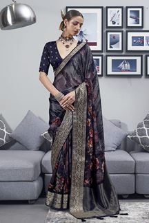 Picture of  Striking Silk Designer Saree for Engagement, Sangeet and Parties