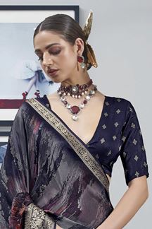 Picture of  Striking Silk Designer Saree for Engagement, Sangeet and Parties