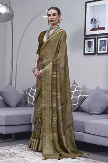 Picture of  Flamboyant Silk Designer Saree for Engagement, Sangeet and Parties
