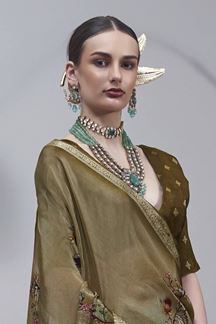 Picture of  Flamboyant Silk Designer Saree for Engagement, Sangeet and Parties