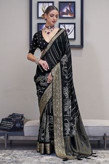 Picture of  Pretty Silk Designer Saree for Sangeet and Parties
