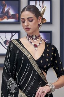 Picture of  Pretty Silk Designer Saree for Sangeet and Parties