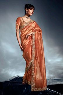 Picture of  Amazing Pure Silk Designer Saree for Wedding and Reception