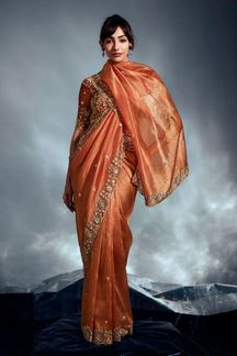 Picture of  Amazing Pure Silk Designer Saree for Wedding and Reception
