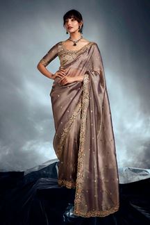 Picture of  Classy Pure Silk Designer Saree for Wedding and Reception