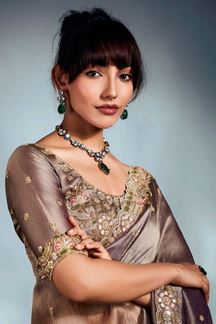 Picture of  Classy Pure Silk Designer Saree for Wedding and Reception