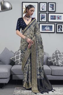 Picture of  Aesthetic Silk Designer Saree for Sangeet and Parties