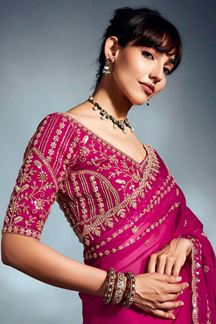 Picture of  Royal Pure Silk Designer Saree for Wedding and Reception