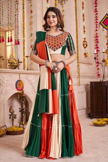 Picture of Impressive Viscose Cotton Designer Navratri Lehenga Choli for Garba Dance and Festival Celebrations