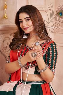 Picture of Impressive Viscose Cotton Designer Navratri Lehenga Choli for Garba Dance and Festival Celebrations