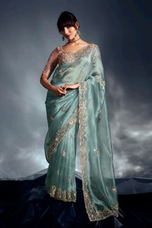 Picture of  Pretty Pure Silk Designer Saree for Engagement and Reception